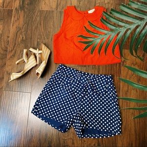 Disney Lauren Conrad Navy Polka Dot Shorts w/ Bow